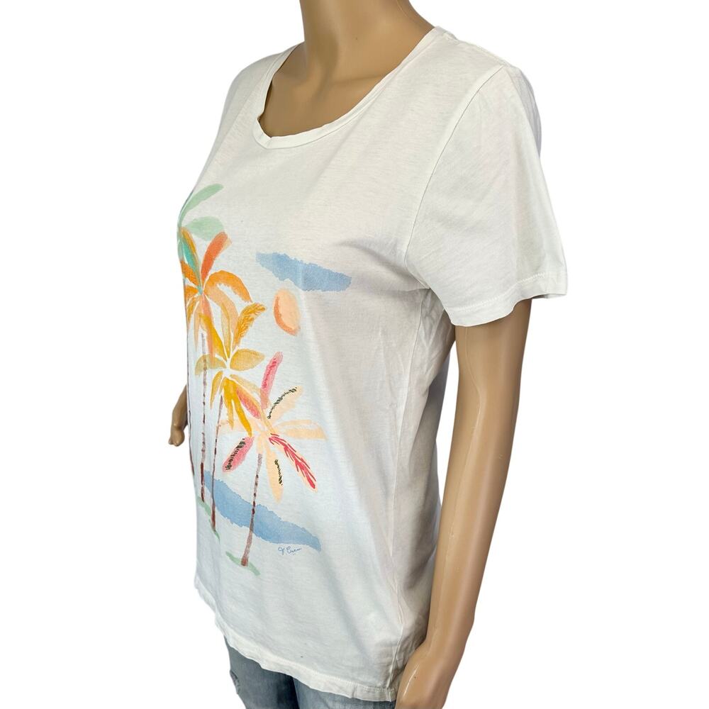 J. Crew Collector Palms Graphic Cotton Tee BY964 Size M - Picture 5 of 12